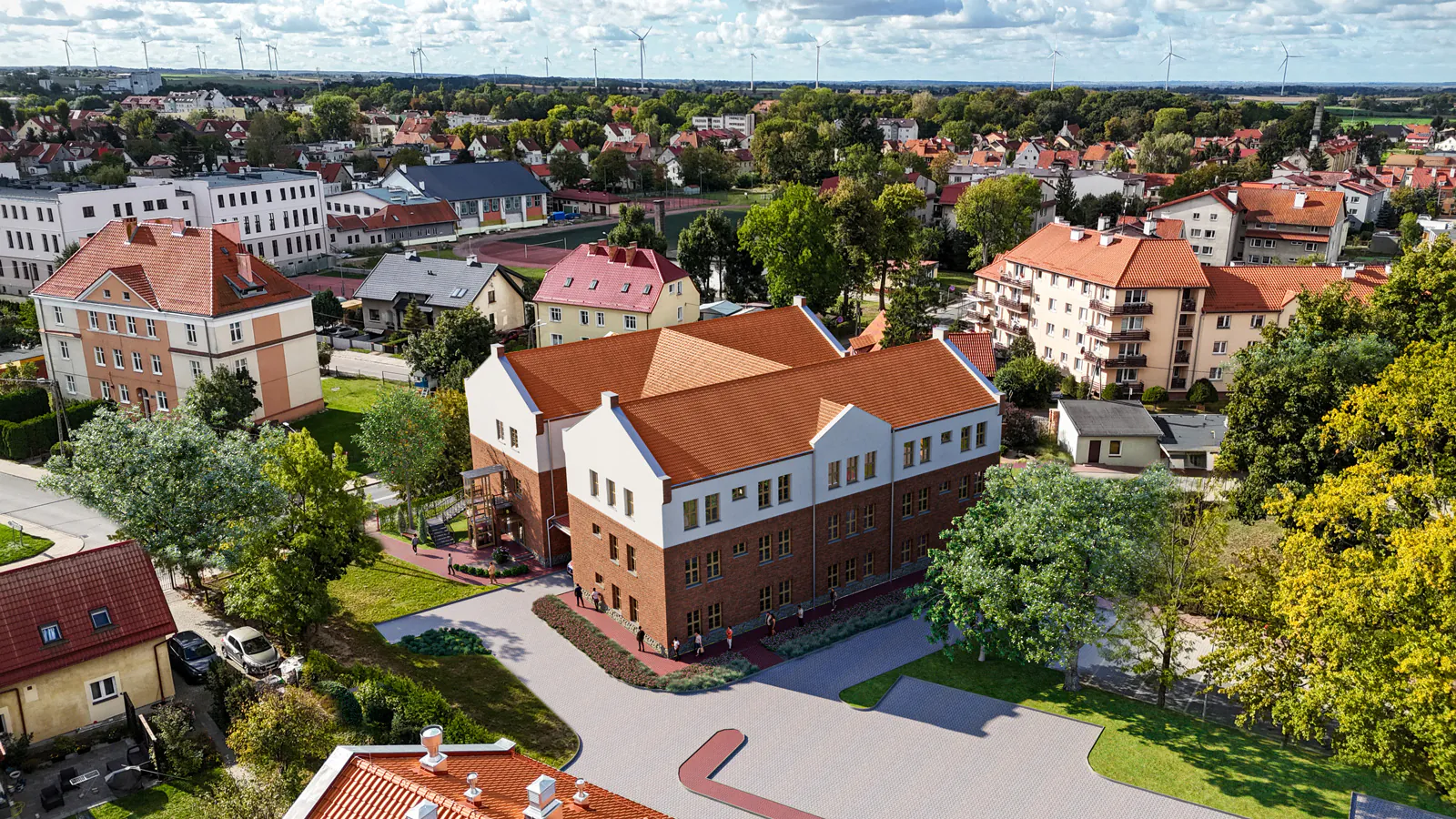 wizualizacja architektoniczna szpitala powiatowego w Pasłęku