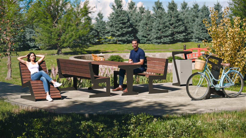 Wizualizacja produktu zestaw mebli miejskich Luna